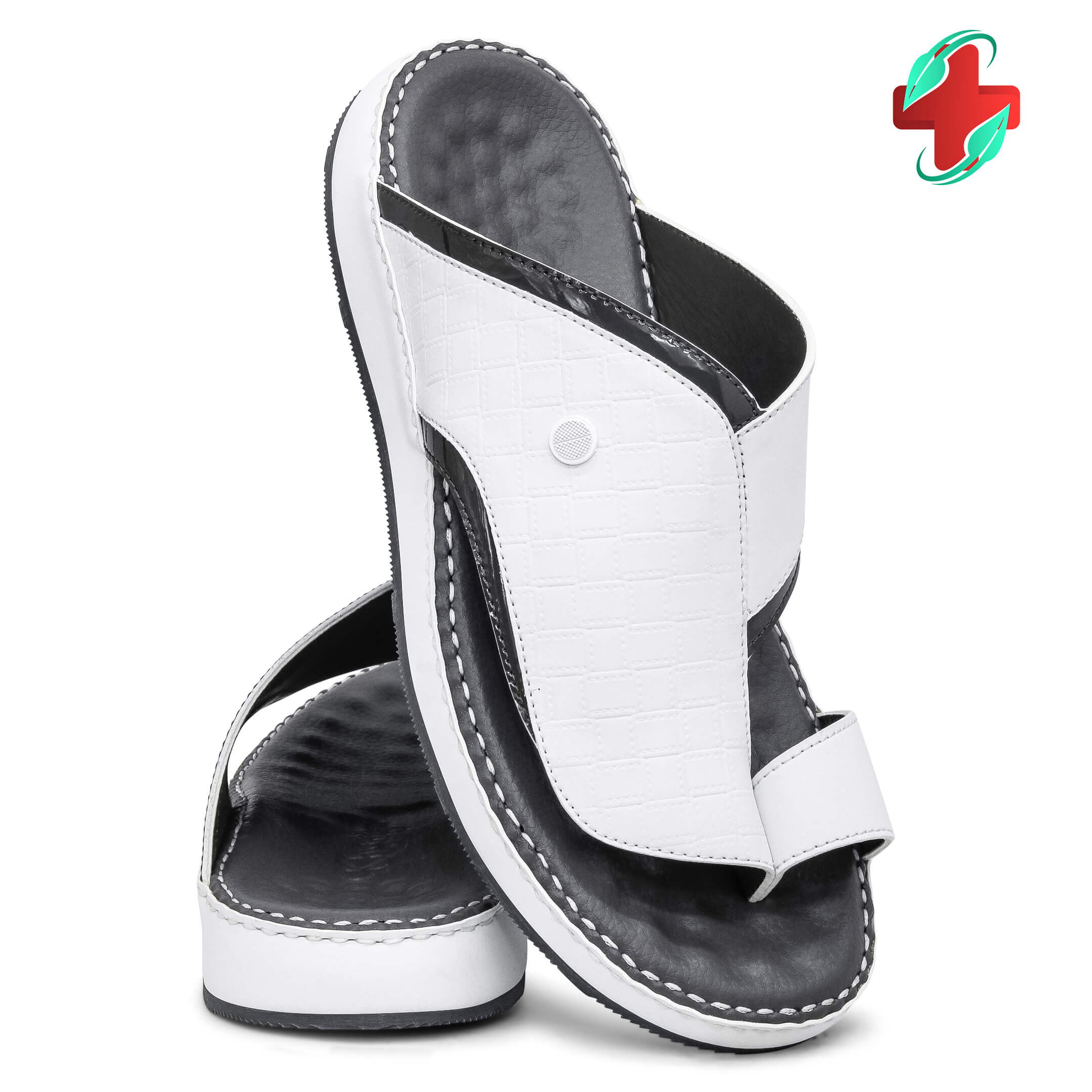Khanjar[KH22]3004-MEDICAL-White-Gents-Arabic-Sandal-40
