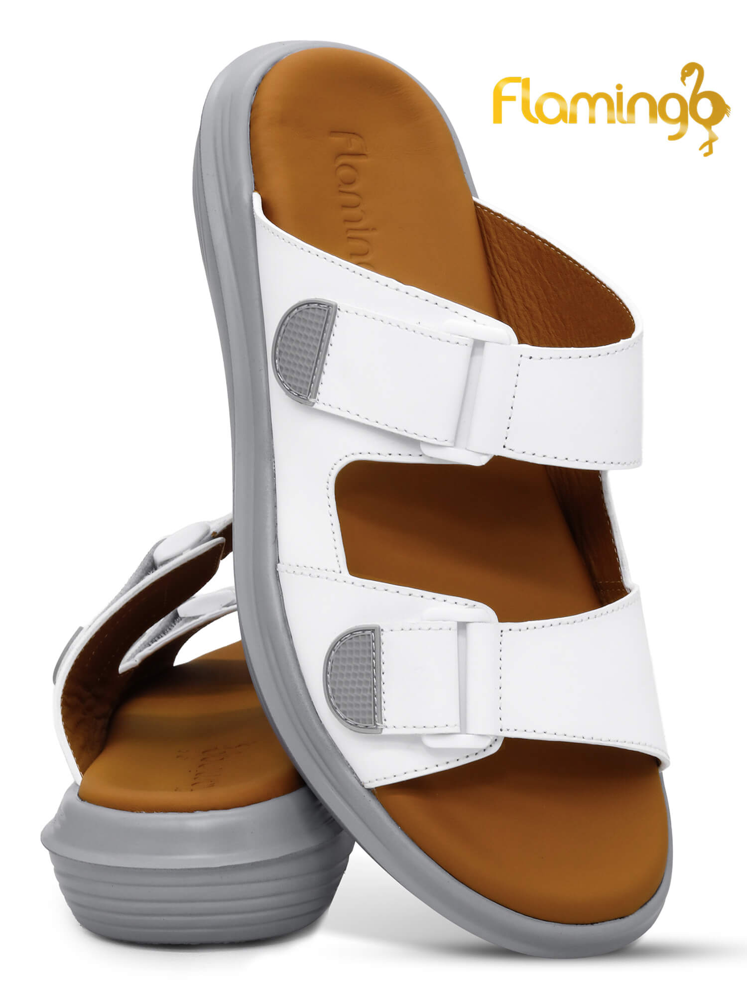 Flamingo-Premium[FG123]8078-White-Gents-Arabic-Sandal-40