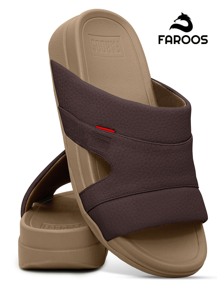 Faroos[F525]M002 Brown Gents Arabic Sandal