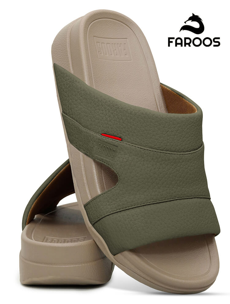 Faroos[F527]M002 Truffle Gents Arabic Sandal