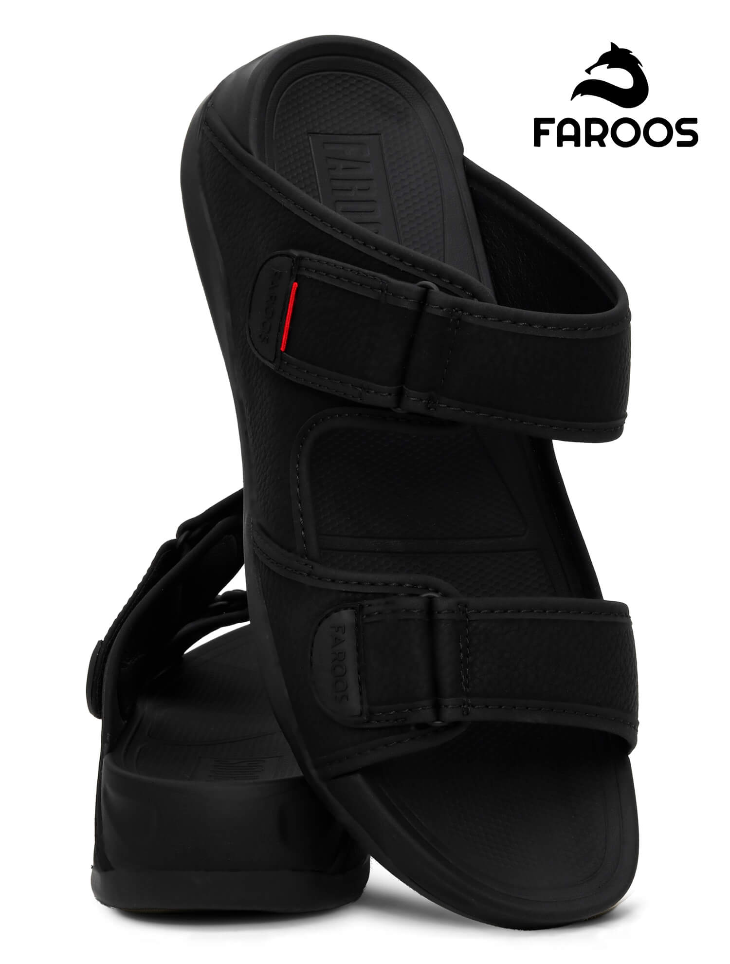 Faroos[F528]M105 Full Black Gents Arabic Sandal