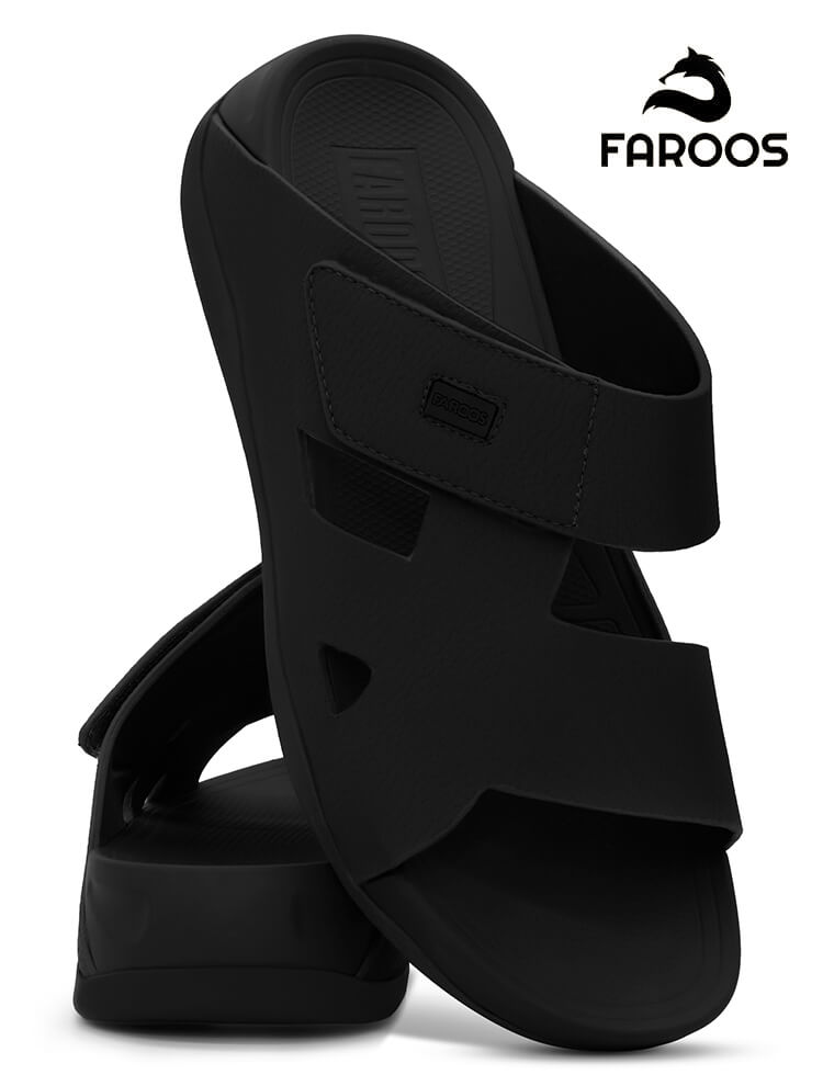 Faroos[F535]M104 Black Gents Arabic Sandal