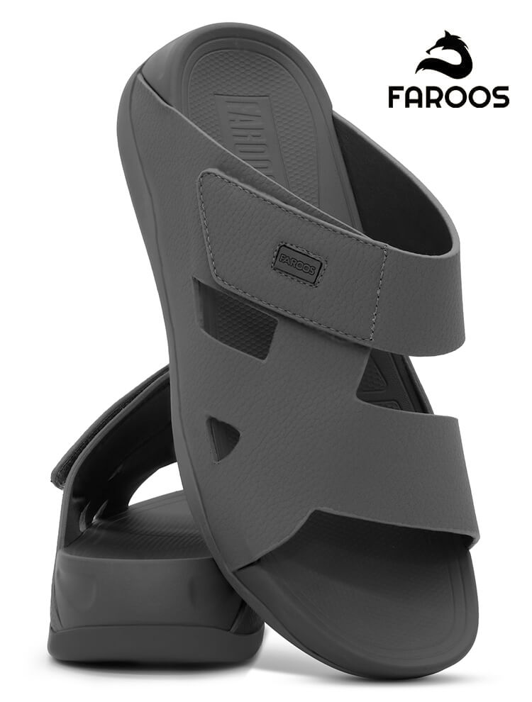 Faroos[F536]M104 Gray Gents Arabic Sandal