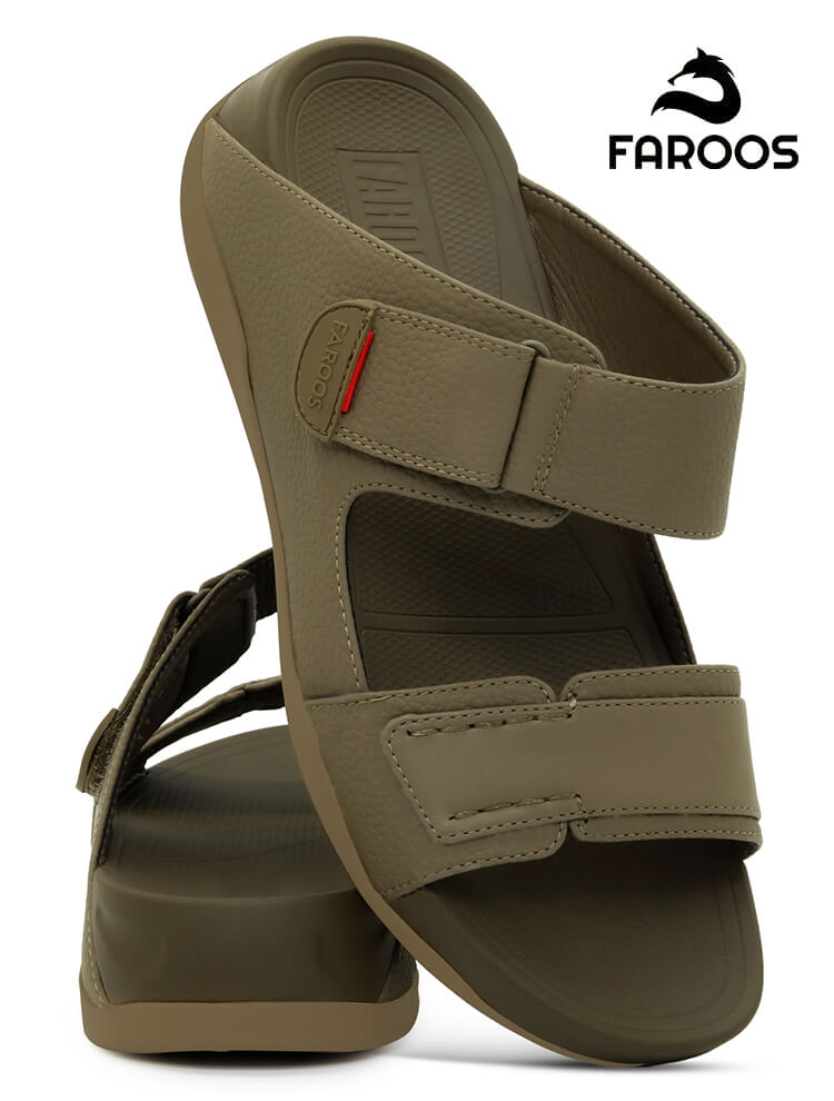 Faroos[F541]M107 Truffle Gents Arabic Sandal