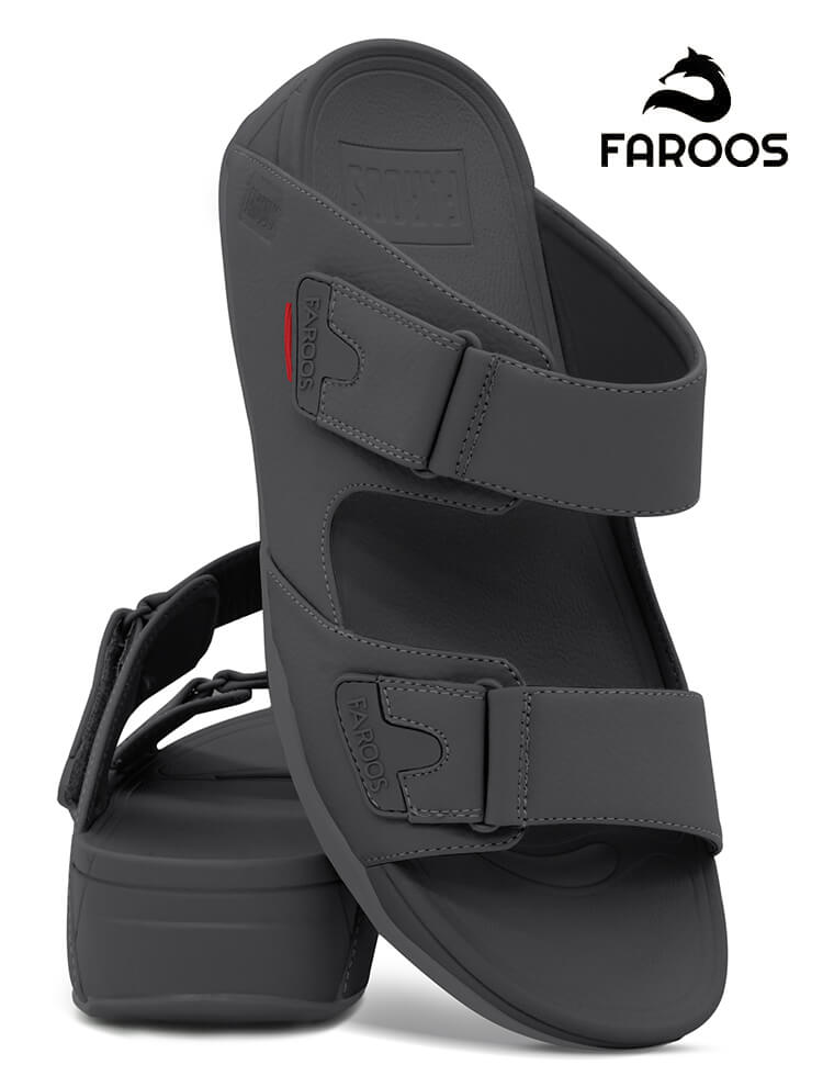 Faroos[F555]M161 D.Gray Gents Arabic Sandal