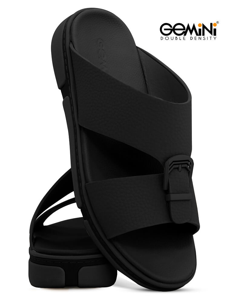 Gemini[G76]M094 Full Black Gents Arabic Sandal