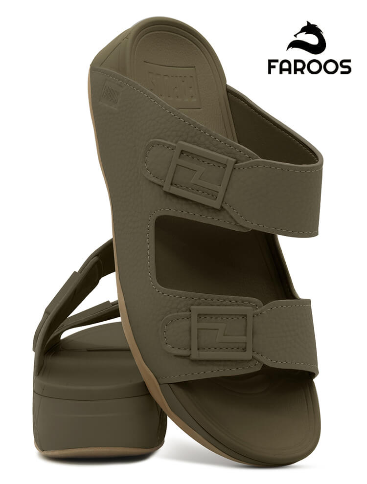 Faroos[F559]M158 Truffle Gents Arabic Sandal