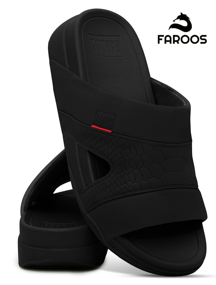Faroos[F572]M004 Black Gents Arabic Sandal