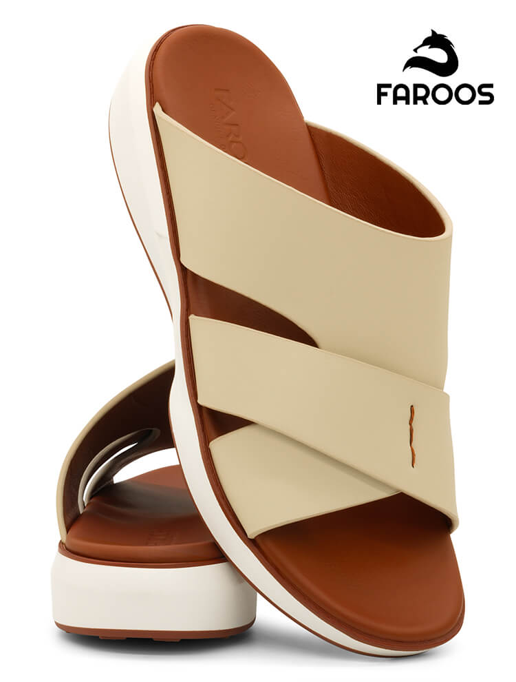 Faroos[F583]M005-Beige-Gents-Arabic-Sandal-40