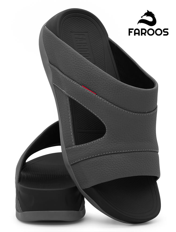 Faroos[F591]M113A Gray Gents Arabic Sandal