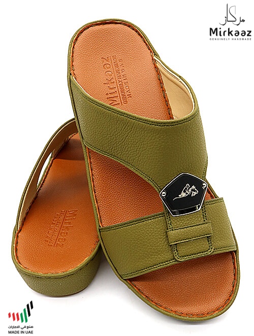 Mirkaaz [M65] 2502 Light Green Tan Gents Sandal