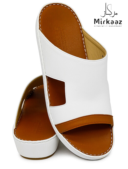 Mirkaaz [M145] 2915 White Tan Gents Sandal