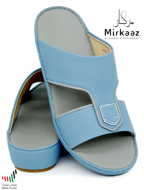 Mirkaaz [M146] 2932 Light Blue Gray Gents Sandal