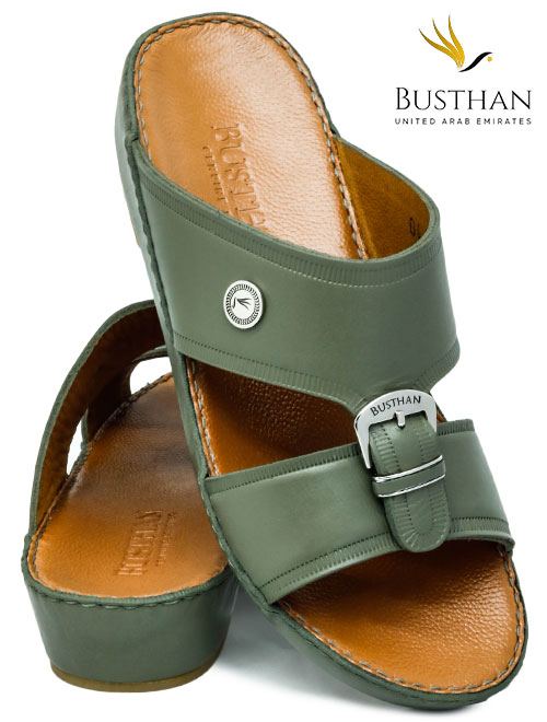 Busthan 04 [H24] NOVOCALF Green Tan Gents Sandal
