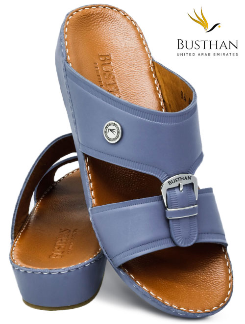 Busthan 04 [H25] NOVOCALF Light Blue Tan Gents Sandal