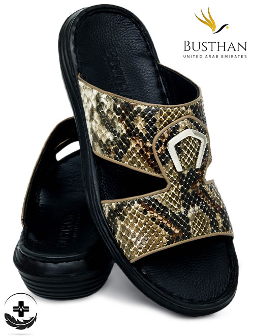 Busthan KY [H27] Snake Leather Beige Gents Sandal