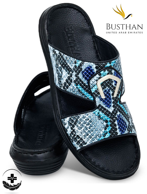 Busthan KY [H29] Snake Leather Blue Gents Sandal