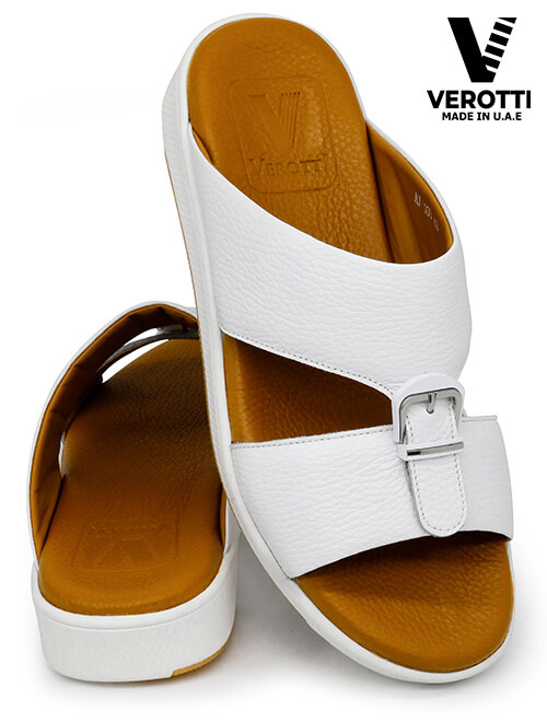 Verotti [X64] AJ107 White Tan Gents Sandal