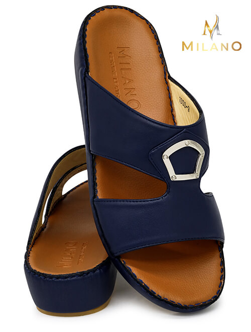 Milano [W12] 1000 Navy Blue Tan Gents Sandal
