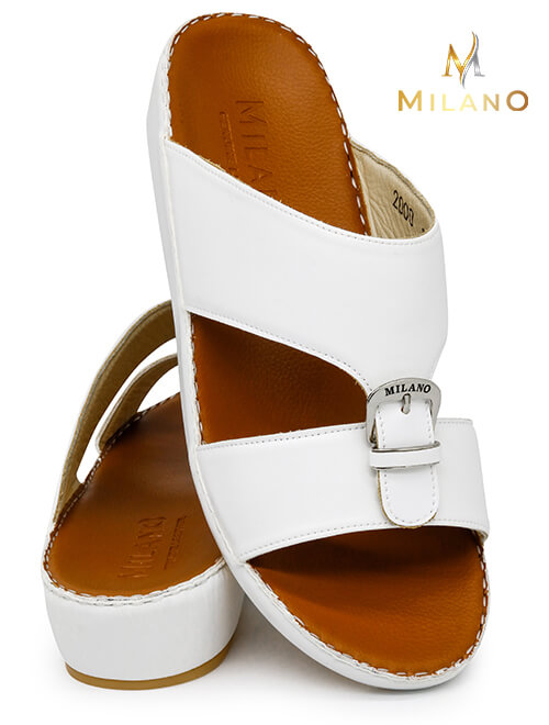 Milano [W17] 2000 White Tan Gents Sandal