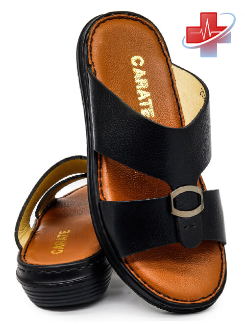 Carate 2012[R41] Black Tan Gents Sandal