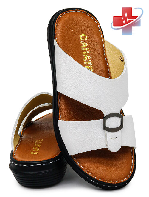 Carate 2012[R44] White Tan Gents Sandal