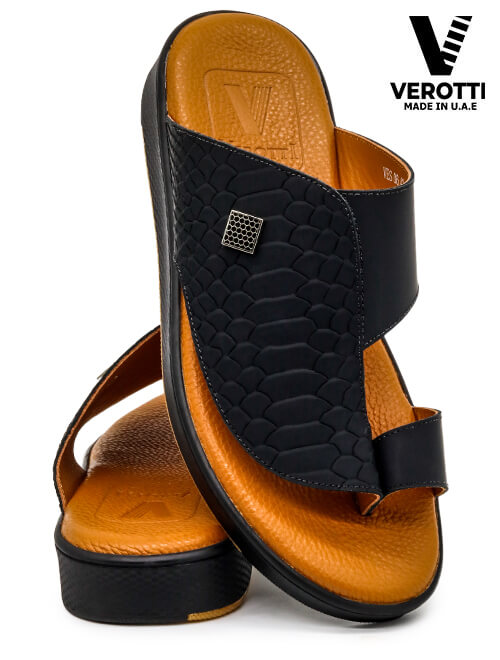 Verotti [X115] VES06 Black Tan Gents Sandal