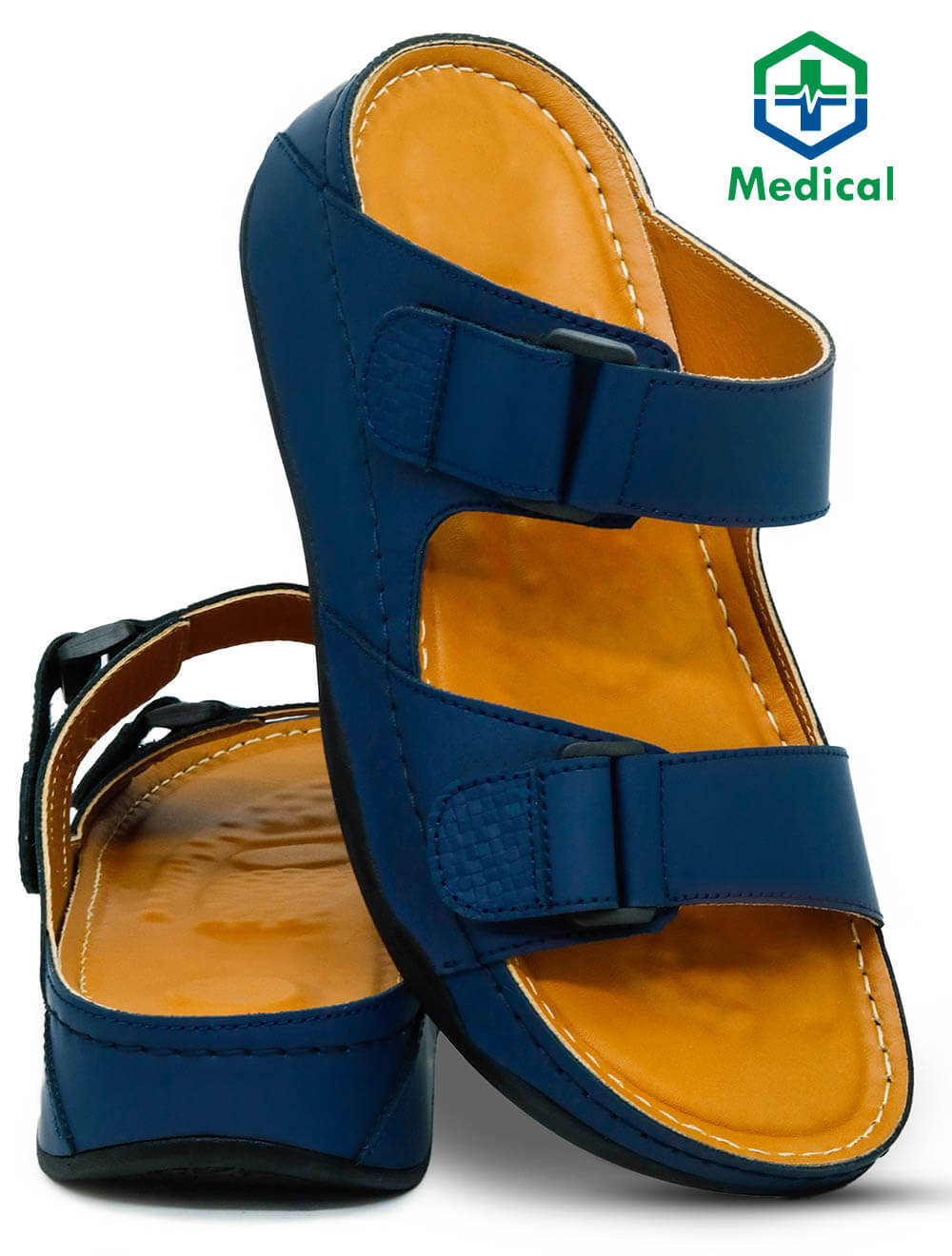 Busthan [H48] 5256 Blue Tan Gents Arabic Medical Sandal