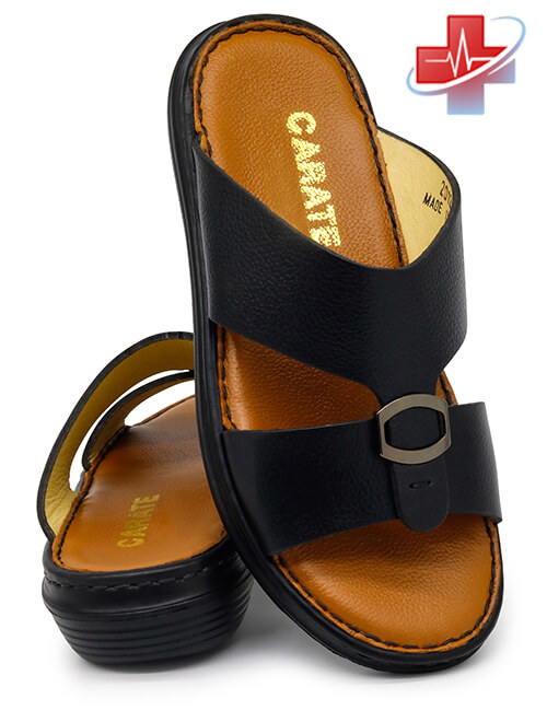 Carate 2012(R41) Black Tan Gents Sandal